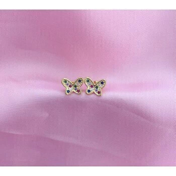 BRINCO BORBOLETA CRAVEJADA COLORIDA