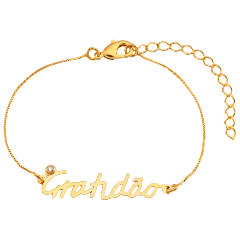 PULSEIRA GRATIDÃO COM UMA PEDRINHA ZIRCONIA - comprar online