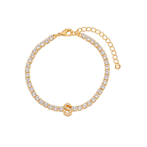 PULSEIRA RIVIERA 3MM COM LETRA MACIÇA 8MM - comprar online