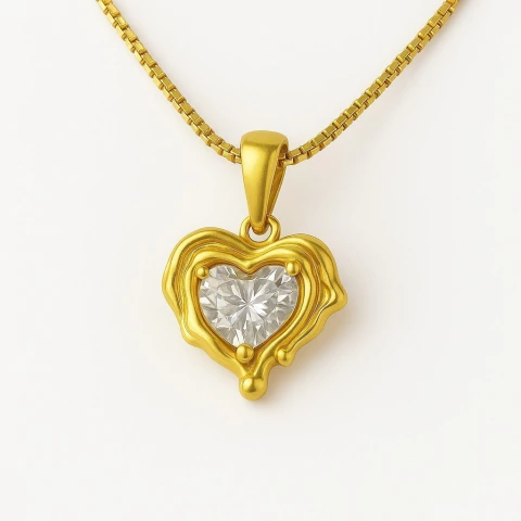 COLAR CORAÇÃO CRISTAL DERRETIDO - comprar online