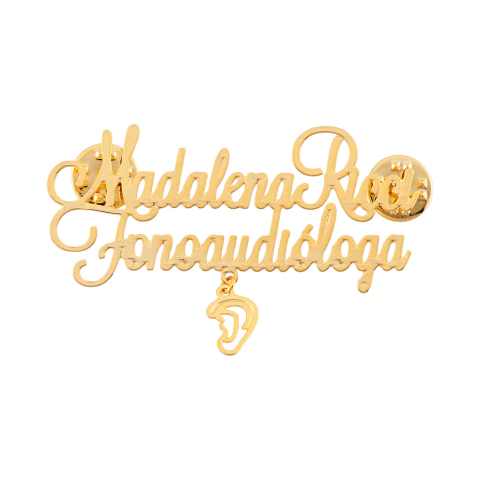 BROCHE NOME + PROFISSÃO C 1 PINGENTE PEND + 3 ZIRCONIAS - comprar online