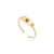 Anel chapa oval inicial + zircônia regulável