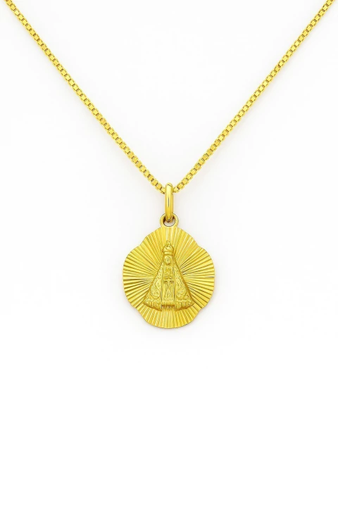 COLAR MEDALHA DIAMANTADA NOSSA SENHORA - comprar online