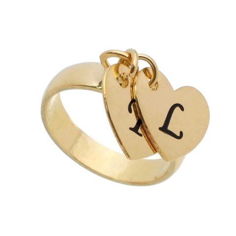 ANEL COM 1 CORAÇÃO COM INICIAL - comprar online