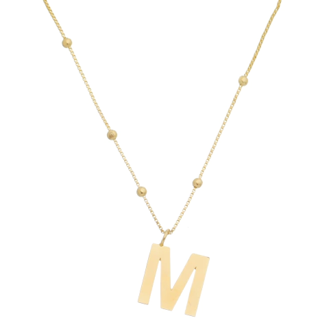 COLAR DE BOLINHA COM A INICIAL 1,5CM