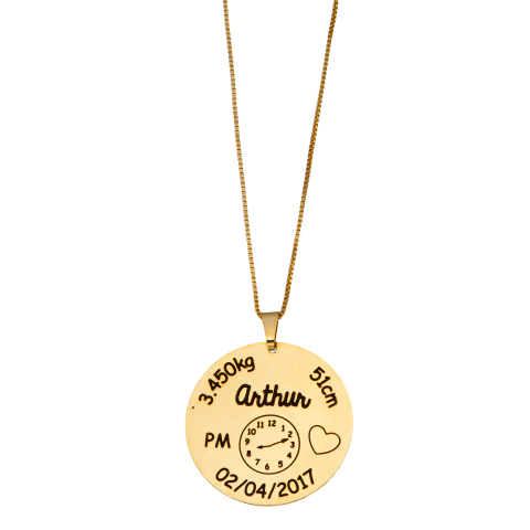 COLAR MANDALA SIMPLES 3CM COM OS DADOS