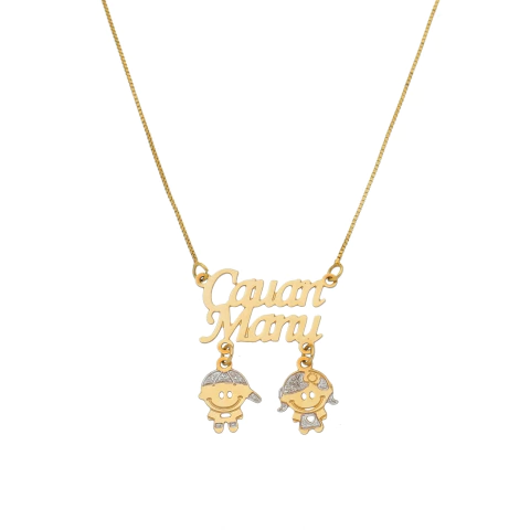 COLAR COM DOIS NOMES PERSONALIZADOS COM PINGENTES - comprar online