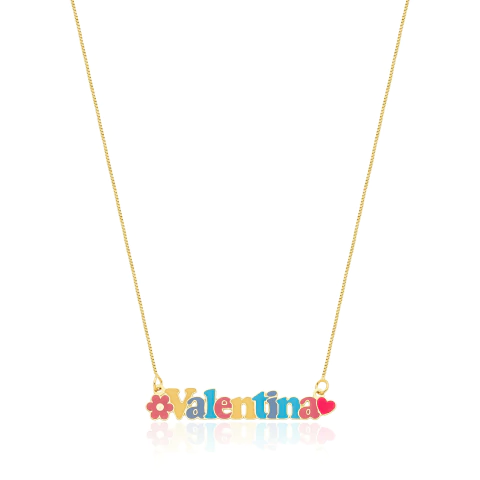 COLAR NOME INFANTIL COM RESINA COLORIDA - comprar online