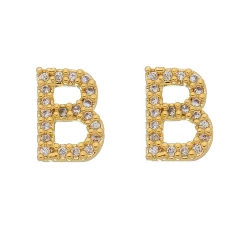 BRINCO DE LETRA CRAVEJADA 1CM FIXO