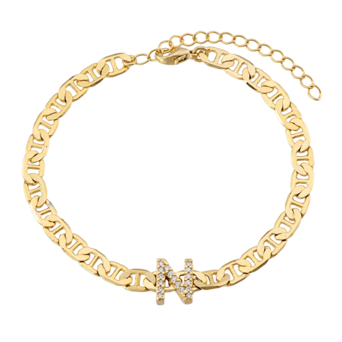 PULSEIRA CORR ACHATADA LETRA CAIXA CRAVEJADA - comprar online