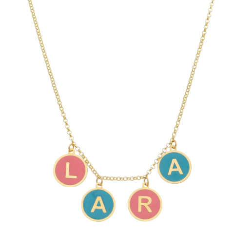 COLAR DE NOME ATÉ 5 LETRAS REDONDAS (RESINA)