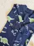 Macacão Bebê Suedine Azul Dinossauro - comprar online