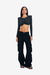 Blusa Malha Cropped Busto Drapé - loja online