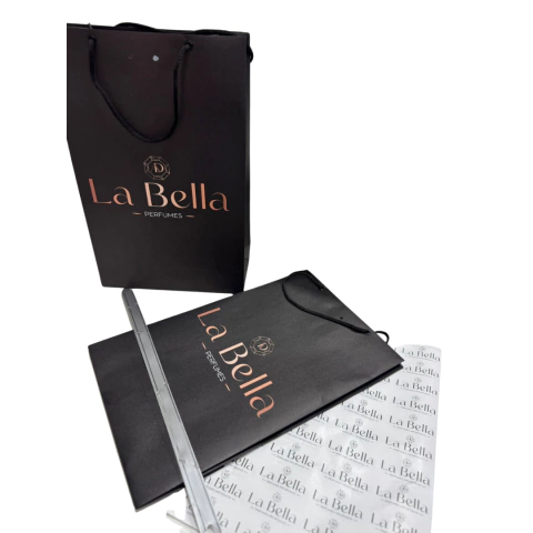 KIT PRESENTE TAM M - SACOLA MEDIA/GRANDE COMPRIDA + SEDA + LAÇO