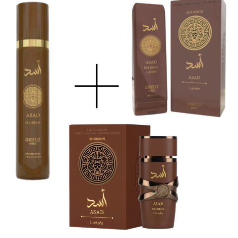COMBO ASAD BOURBON - PERFUME DE 100ML + BODY SPLASH 300ML + CREME HIDRATANTE 200ML