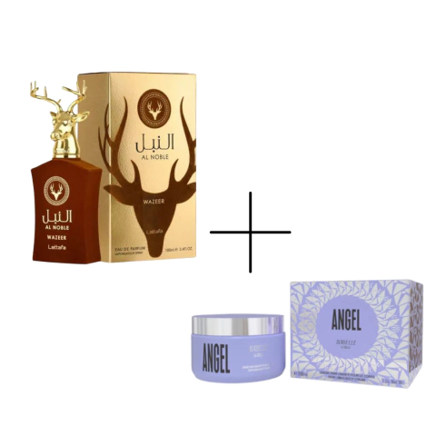 COMBO IMÃ DE MULHER: AL NOBLE WAZEER - LATTAFA 100ML + PASTA ANGEL ISABELLE 200G