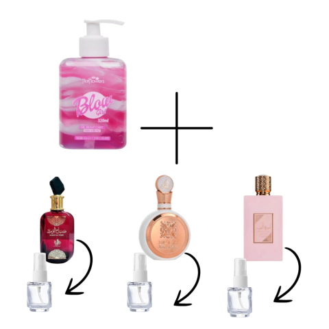 COMBO PERIGOSA- BLOW GIRL 320ML + 5ML SABAH AL WARD + 5ML FAKHAR ROSE + 5ML AMEERAT AL ARAB PRIVE ROSE