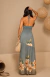 Vestido Longo Florescer Frente Única Azul Jeans - comprar online
