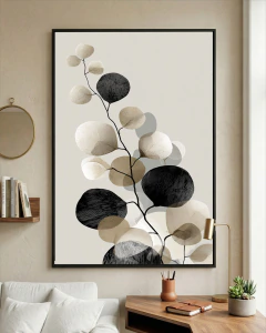 Quadro Decorativo Folhas Lunares