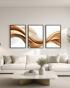 Trio de Quadros - Ondas Fluidas