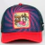 GORRA LT TAZ ESPIRAL ROJO Y AZUL RECUADRO ROJO FONDO CAMEL