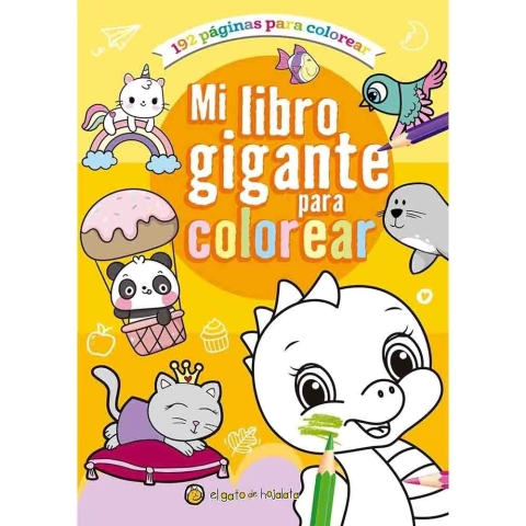 MI LIBRO GIGANTE PARA COLOREAR (NARANJA) KAWAII
