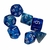 DADOS DE ROL 54 AZUL Y CELESTE TRANSLUCIDO NUMEROS BLANCOS