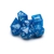 DADOS DE ROL 22 AZUL CON BRILLOS Y NUMEROS BLANCOS