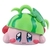 GASHAPON KIRBY TRISTE CASCO HOJA VERDE EN CABEZA 3/6 CM HARD TOY PV-14