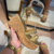 Sandália Cortiça Dourada - Amati Shoes