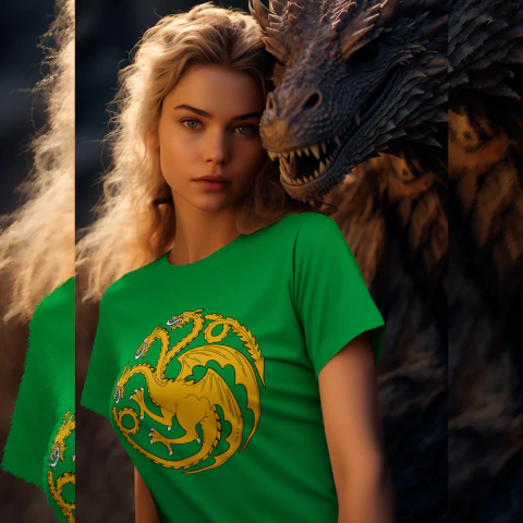 Camiseta a Casa do Dragão Targaryen Verdes Hightower Blusa