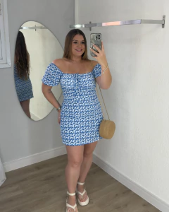 Macaquinho Aurora - Azul com Branco na internet