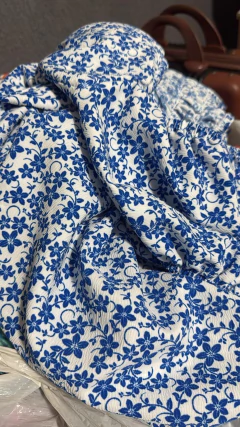 Macaquinho Aurora - Azul com Branco - BELA BONINA | Moda Feminina