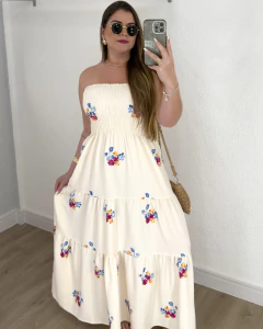 Vestido Flor 38 ao 46 - Bordado - Off - comprar online