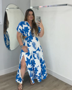 Vestido Karoline - Azul com branco - comprar online