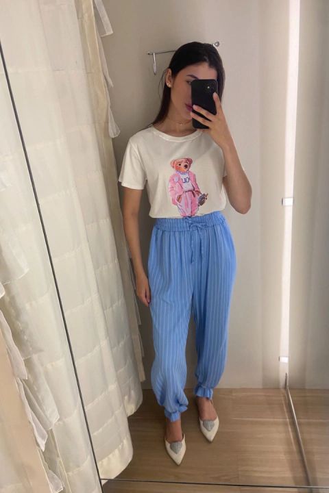 T-Shirt Algodão Urso Fashion