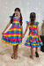 Vestido Xadrez Infantil Daniele Neon - Atacado Brunet Kids