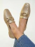 Sapatilha Mocassim Bico Quadrado Feminino Tresse Dourado Enf Oval na internet