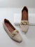 Sapatilha Mocassim Bico Quadrado Feminino Tresse Off White Enf Oval - loja online