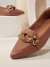 Sapatilha Feminina Michele Napa Caramelo Corrente Color No Meio - Madrebella Sapatilhas | Sapatilhas Femininas de Qualidade