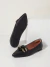 Sapatilha Feminina Michele Napa Preta Corrente Color No Meio - Madrebella Sapatilhas | Sapatilhas Femininas de Qualidade