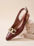 Slingback Feminino Napa Caramelo Com Corrente Ouro - loja online