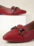 Sapatilha Feminina Pele Vermelho | Enfeite Reto Ônix - loja online