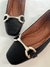 Sapatilha Feminina Bico Quadrado Réptil Enfeite Reto Cor Preto - comprar online