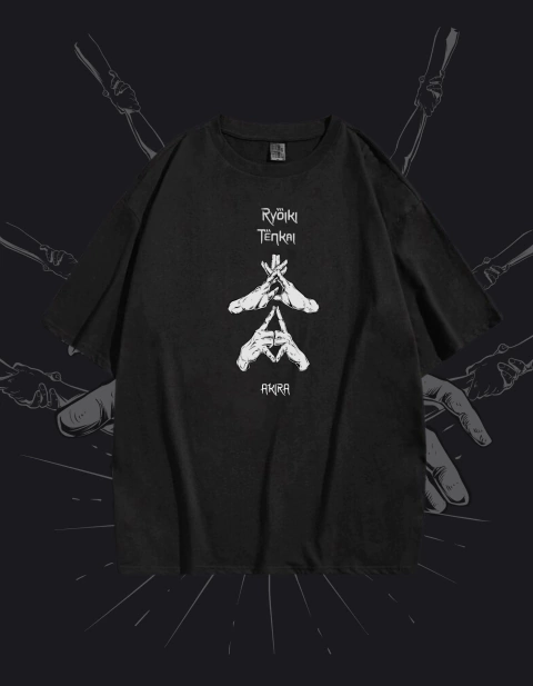 Camiseta Oversized Preta Mahito Expansão De Dominio - comprar online