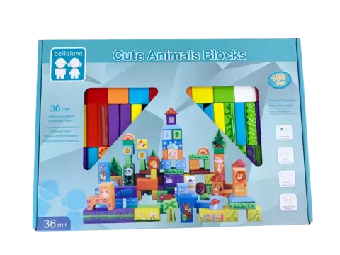 Bloques de madera Zoo x100