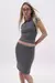 MANIAC - POLLERA BOSSY MID-SKIRT GRIS
