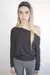MANIAC - ONE SHOULDER LONG SLEEVE NEGRO RAYADO FINO - tienda online