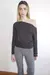 MANIAC - ONE SHOULDER LONG SLEEVE NEGRO RAYADO FINO - comprar online