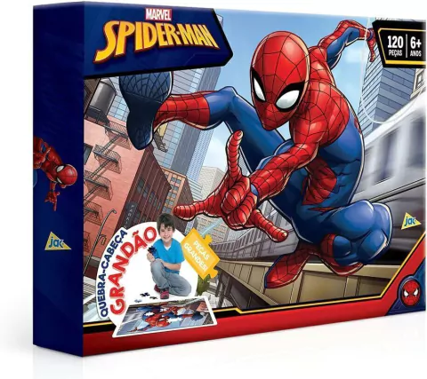 Quebra Cabeça Grandao Marvel Homem Aranha 120 Peças Toyster